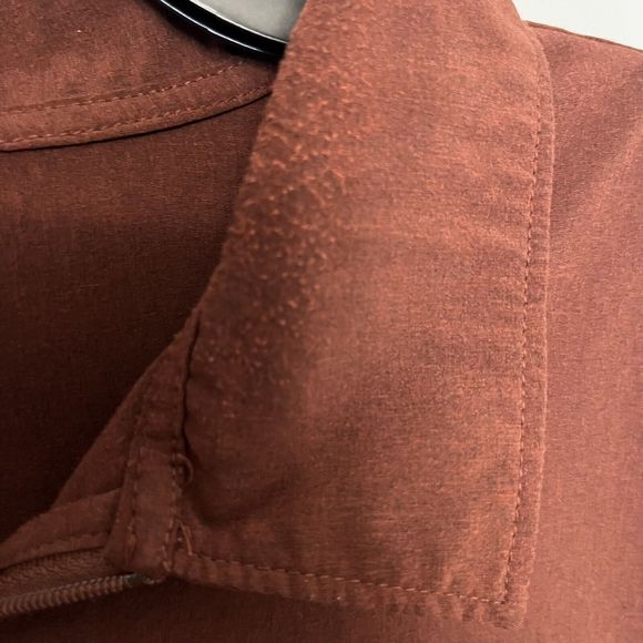 Stylus 1/4 Zip Polo Lightweight Shirt Mens Large Burgundy Red Short Sleeve Poly - Picture 4 of 10